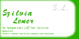 szilvia lener business card